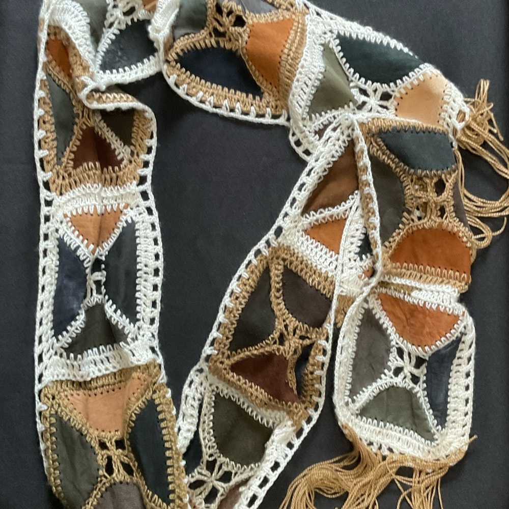 Boho Crochet Patchwork Style Scarf - image 4